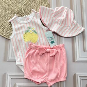 conjunto pink lemon 3 6m